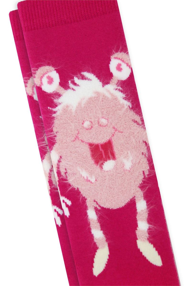 BROSS FRINGED MONSTER PRINTED GIRLS TERRY SOCKS ASORTY