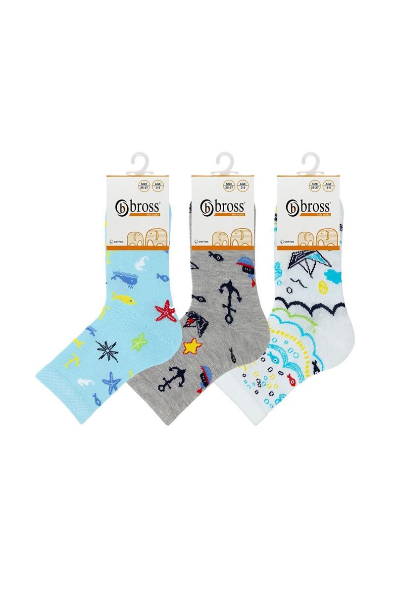 BROSS OCEAN THEMED BOYS SOCKS ASORTY