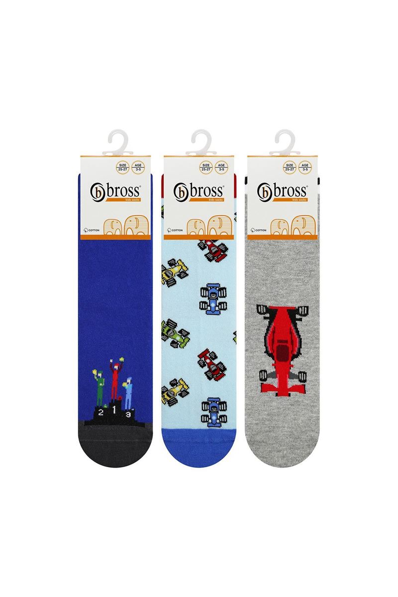 BROSS RACE PATTERN BOY SOCKET SOCKS ASORTY