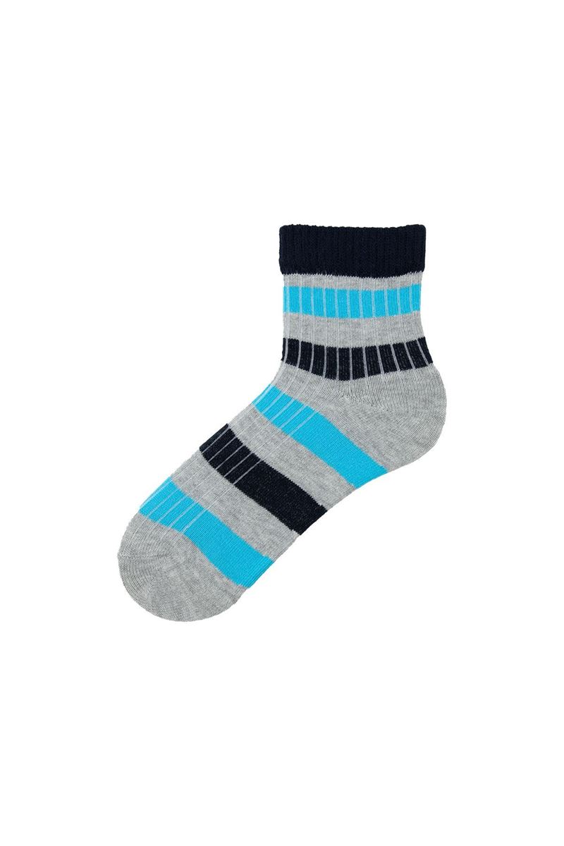 BROSS COLORFUL RINGED DERBY BOYS SHORT-CALF SOCKS (TULIP ASORTY