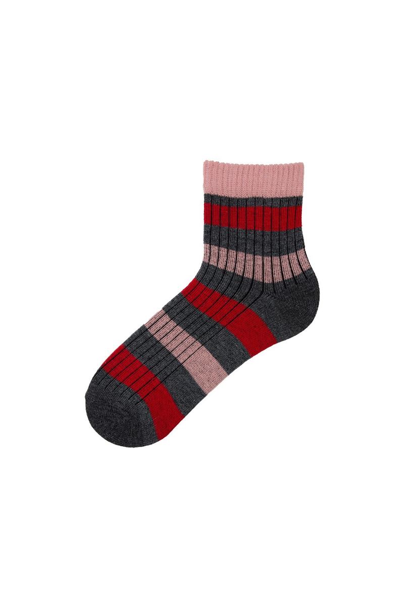 BROSS COLORFUL RINGED DERBY BOYS SHORT-CALF SOCKS (TULIP ASORTY