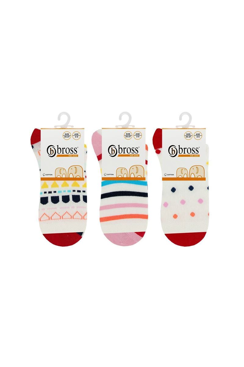 BROSS COLORFUL PATTERNED GIRLS SOCKS ASORTY