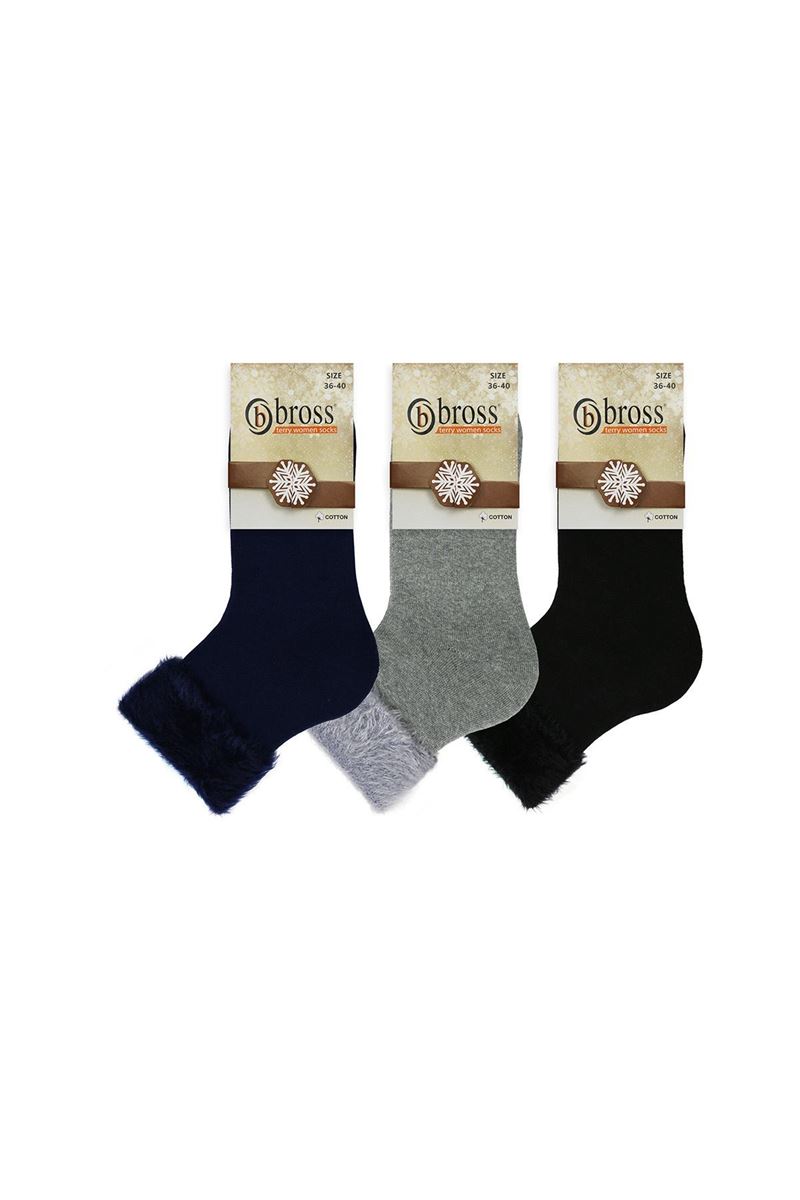 FRINGED WOMENS TERRY SOCKS