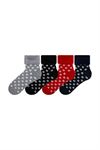 FRINGED SNOWFLAKE PATTERNED  WOMENS TERRY SOCKS