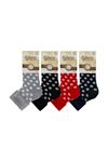 FRINGED SNOWFLAKE PATTERNED  WOMENS TERRY SOCKS