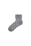 FRINGED SNOWFLAKE PATTERNED  WOMENS TERRY SOCKS