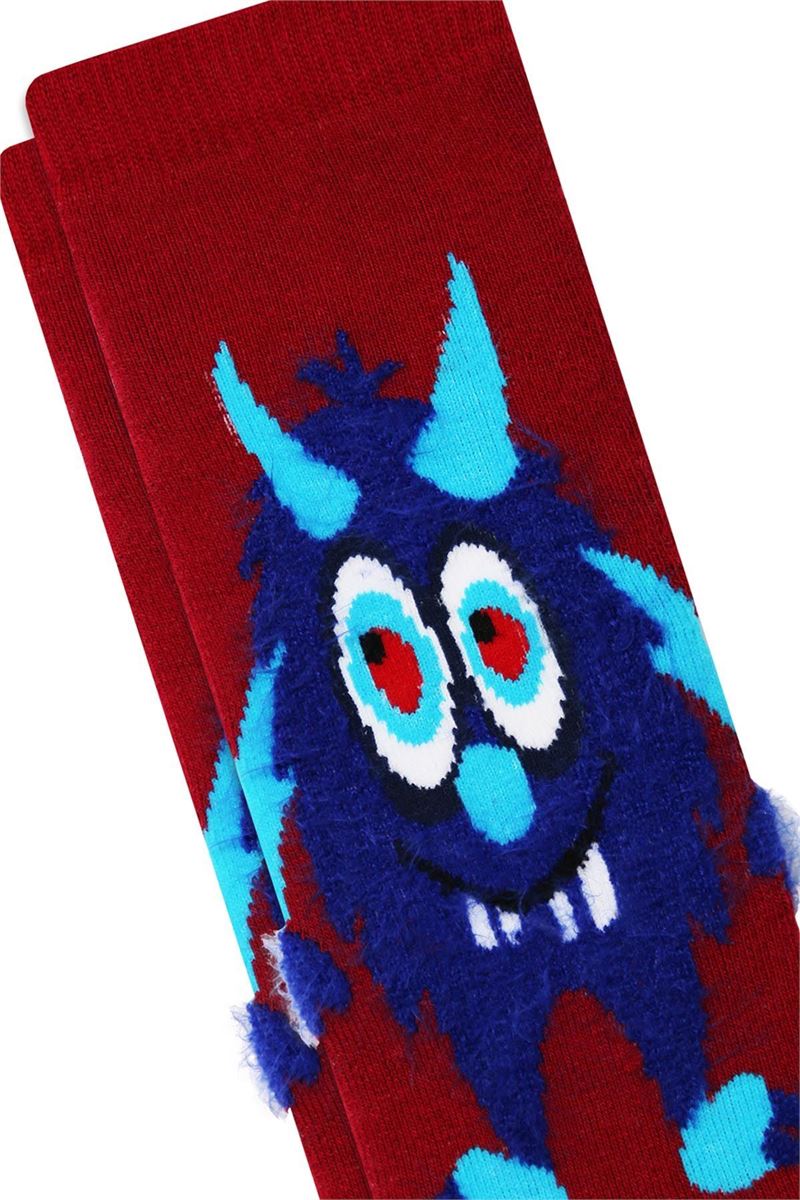 BROSS MONSTER PATTERNED BOYS TERRY FRINGED SOCKS ASORTY