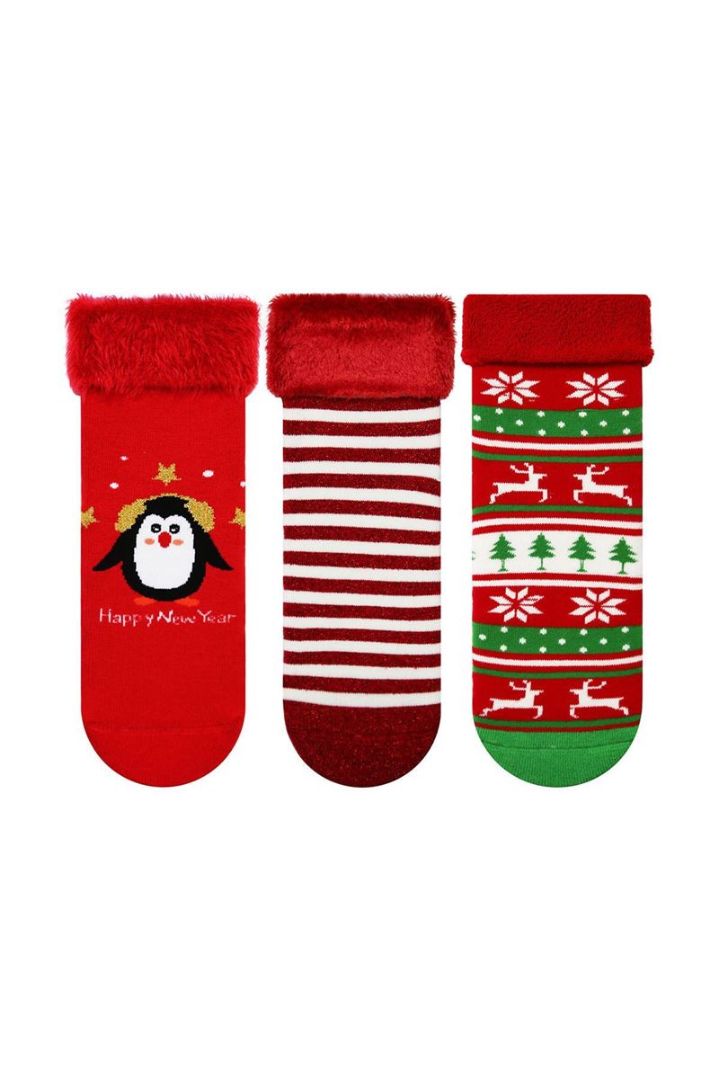 Fringed Christmas Womens Terry Socks 12