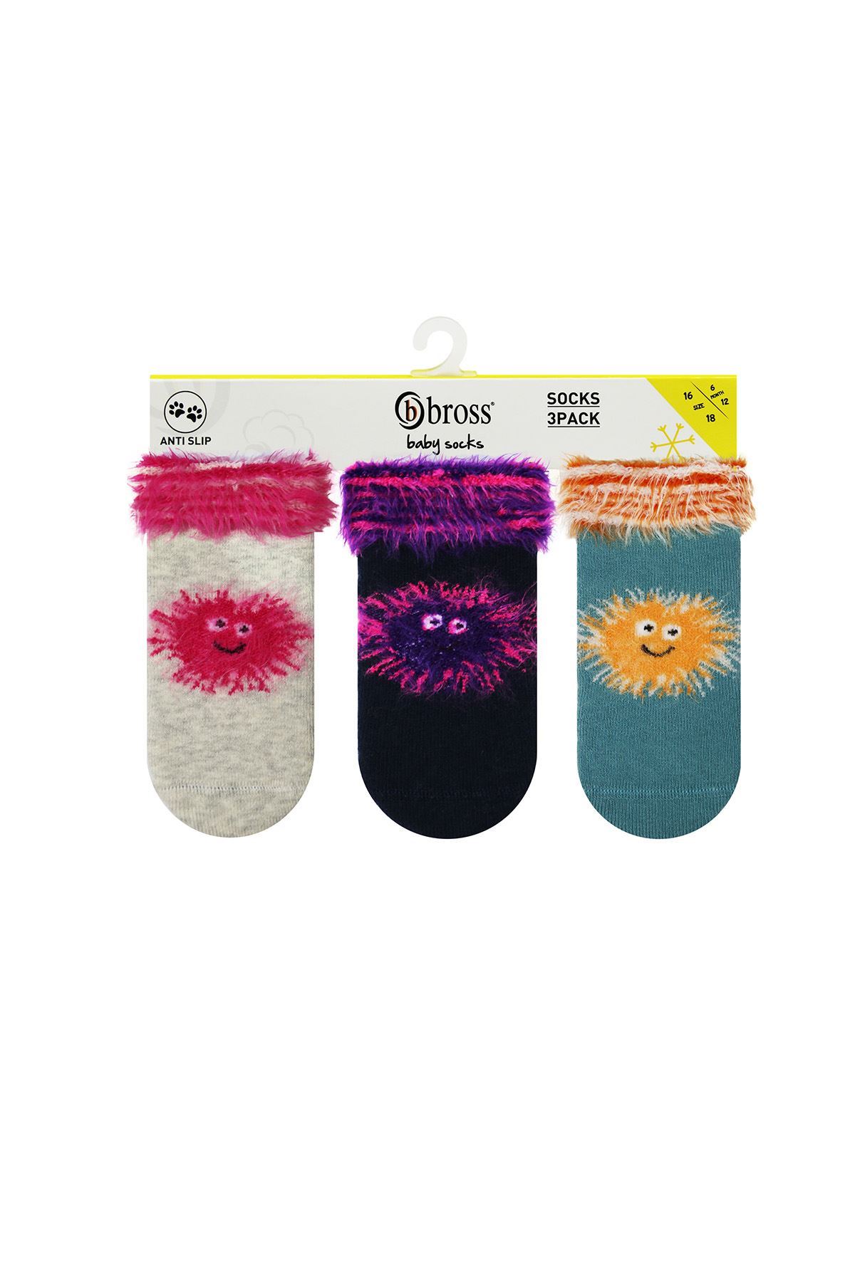 BROSS FRINGED POM POM PATTERNED PRINTED BABY GIRLS SOCK Buy Branded