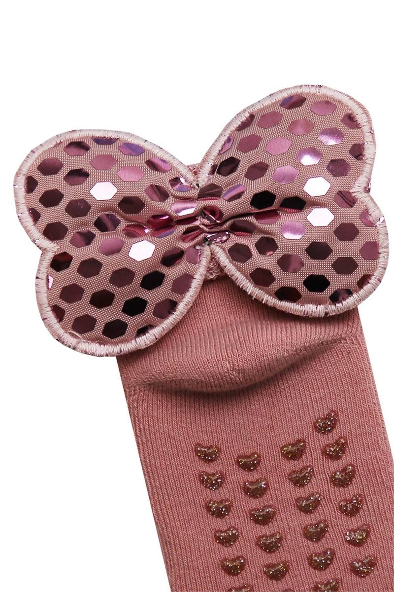 BROSS SHIMMER PRINTED BABY GIRL TERRY SOCKS WITH ACCESSORY ASORTY