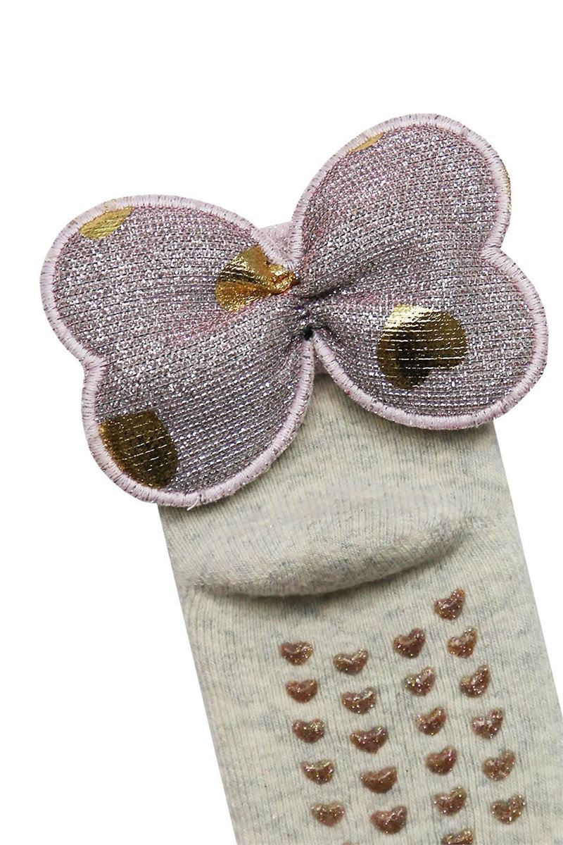 BROSS SHIMMER PRINTED BABY GIRL TERRY SOCKS WITH ACCESSORY ASORTY