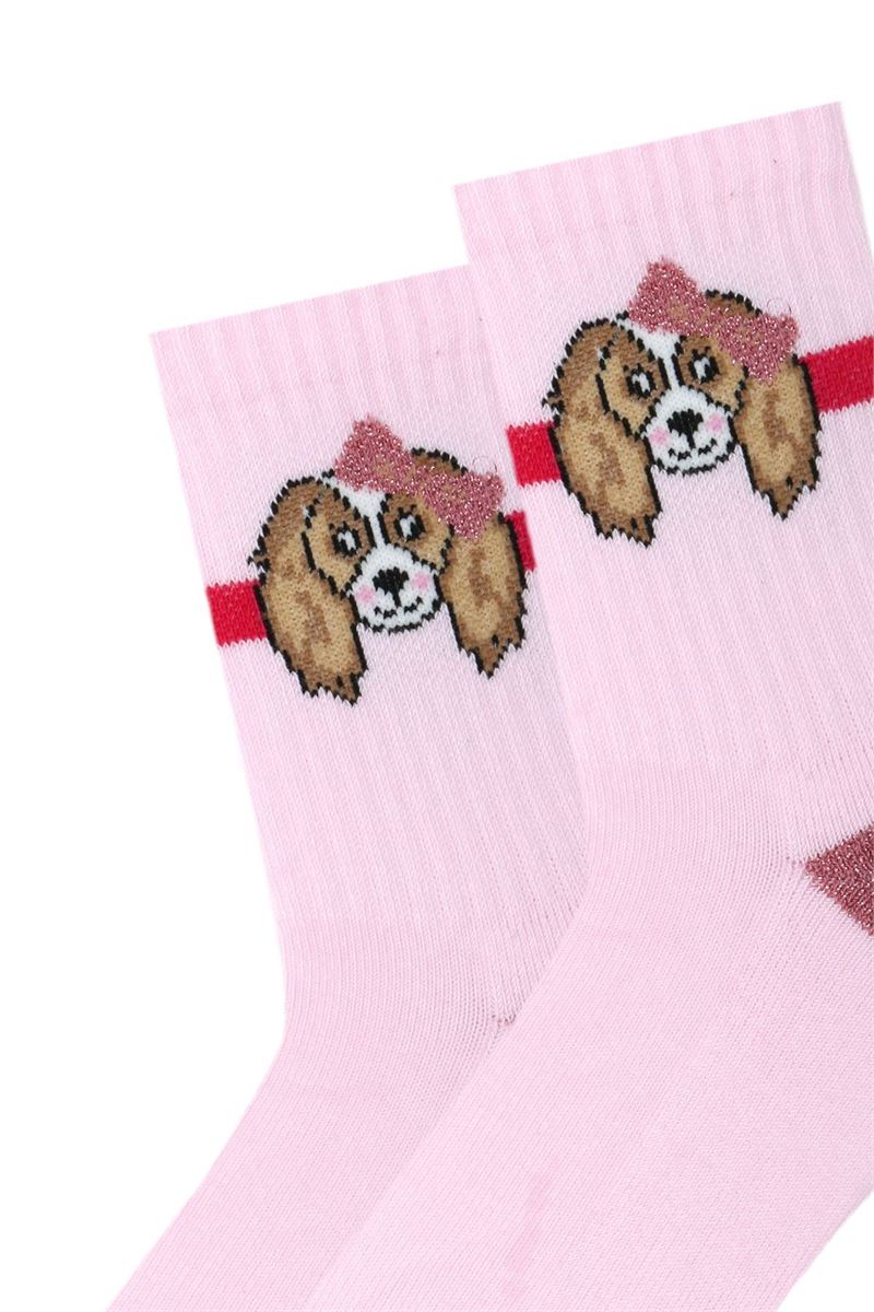 BROSS GLITTERY ANIMALS HALF TOWEL GIRLS SOCKS ASORTY