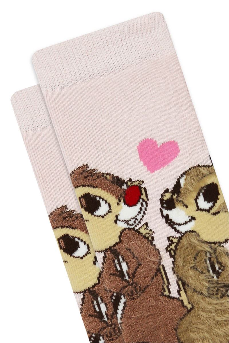 BROSS SQUIRREL PATTERNED PRINTED GIRLS TERRY SOCKS ASORTY