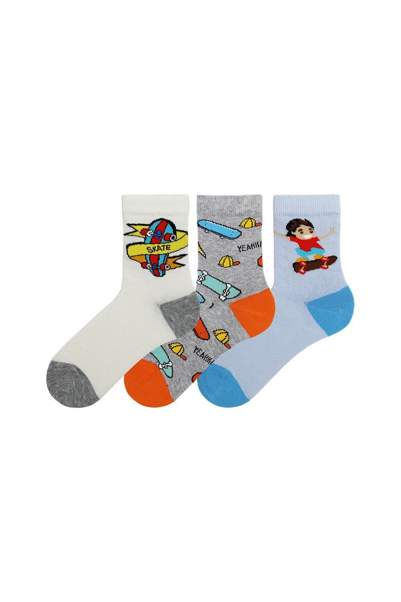 SKATE PATTERN BABY BOY SOCKET SOCKS ASORTY