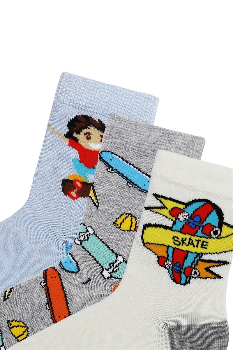 SKATE PATTERN BABY BOY SOCKET SOCKS ASORTY