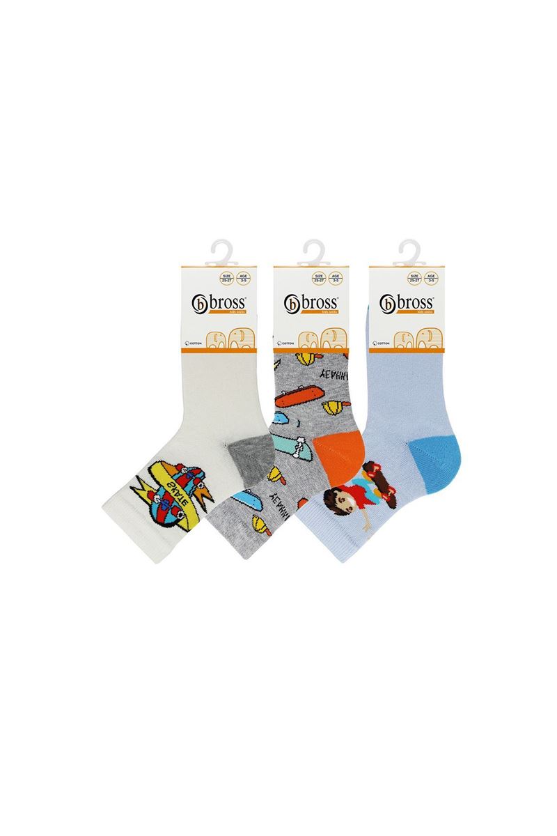 SKATE PATTERN BABY BOY SOCKET SOCKS ASORTY