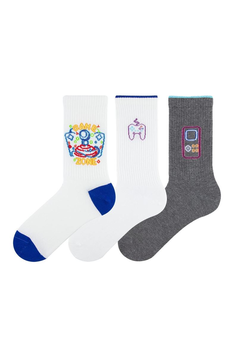 BROSS TETRIS THEMED TEENAGE + MENS SOCKS ( MODEL-3) ASORTY