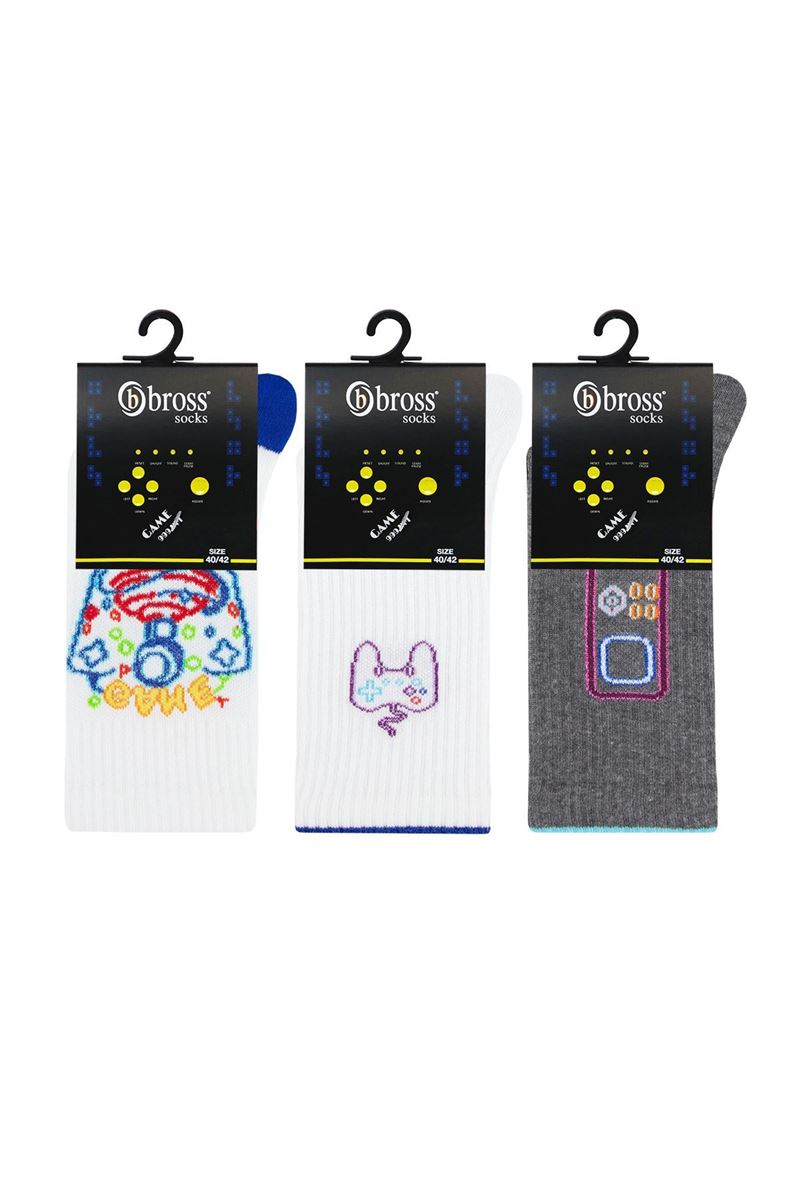 BROSS TETRIS THEMED TEENAGE + MENS SOCKS ( MODEL-3) ASORTY