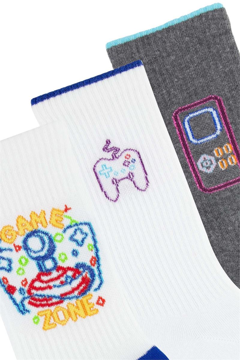 BROSS TETRIS THEMED TEENAGE + MENS SOCKS ( MODEL-3) ASORTY