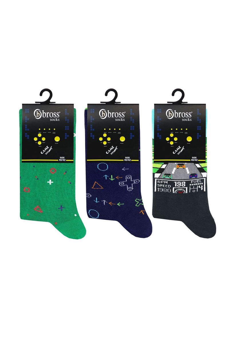 BROSS TETRIS THEMED TEENAGE + MENS SOCKS ( MODEL-4) ASORTY