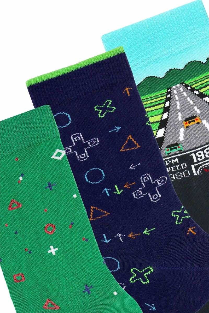 BROSS TETRIS THEMED TEENAGE + MENS SOCKS ( MODEL-4) ASORTY