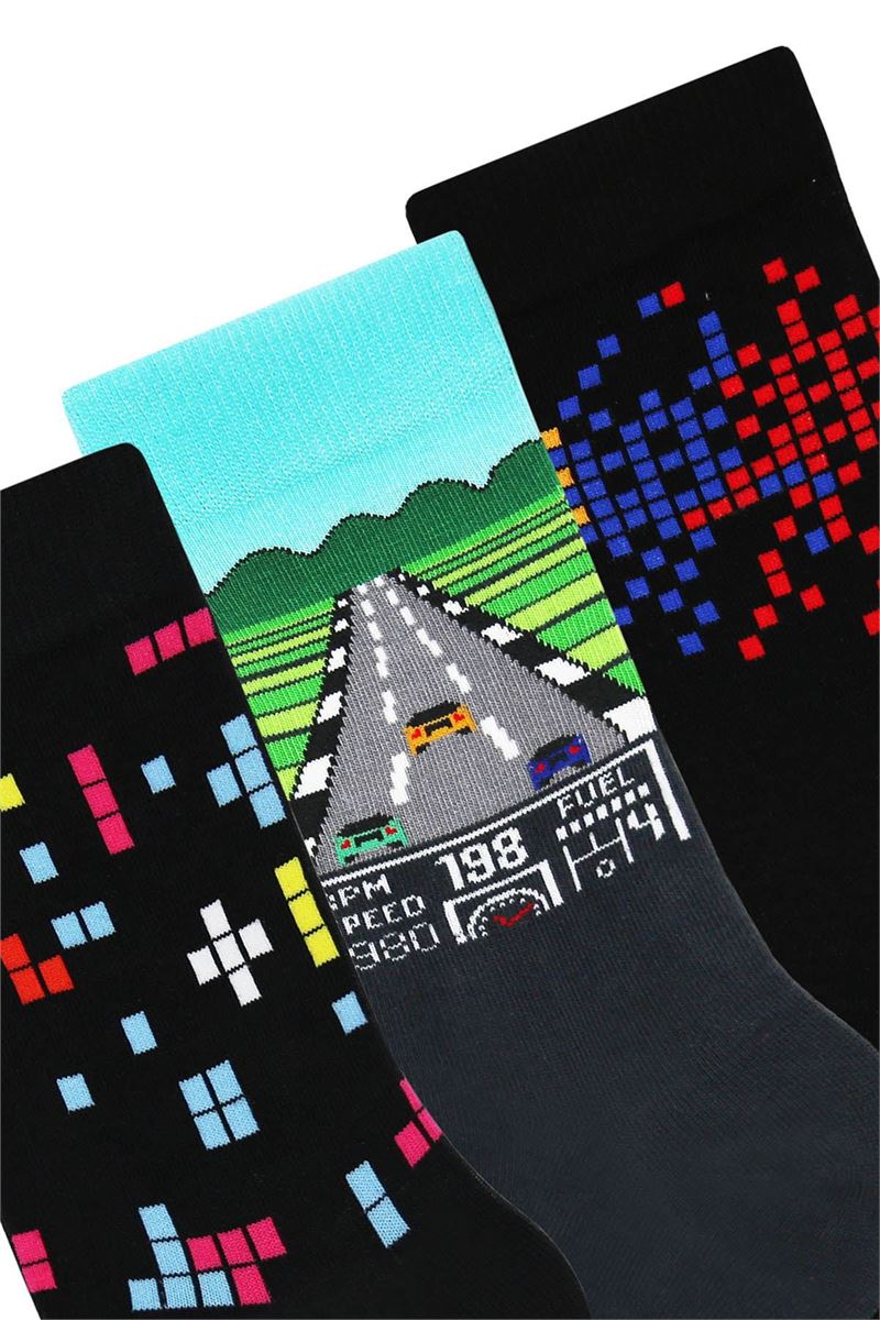 BROSS TETRIS THEMED TEENAGE + MENS SOCKS ( MODEL-5) ASORTY