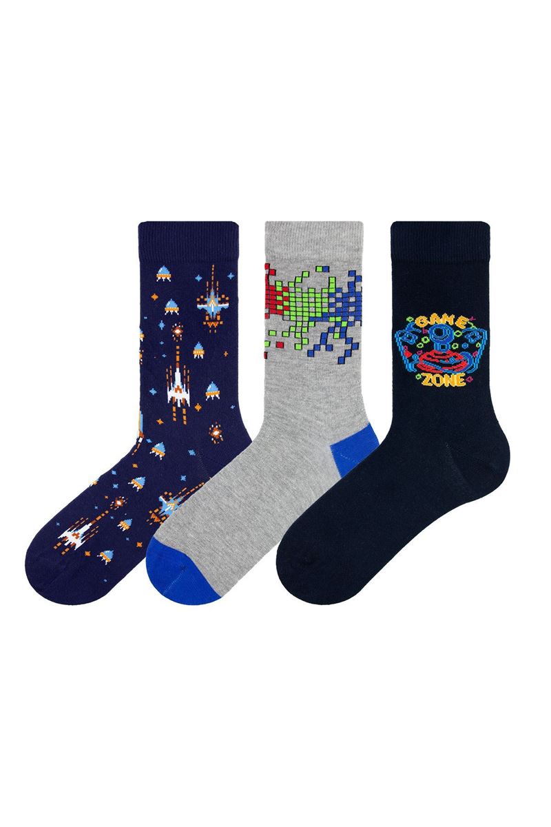 BROSS TETRIS THEMED TEENAGE + MENS SOCKS ( MODEL-10) ASORTY
