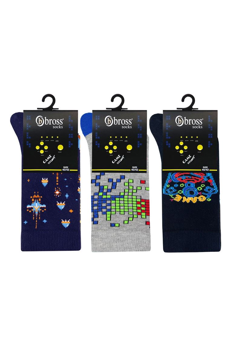 BROSS TETRIS THEMED TEENAGE + MENS SOCKS ( MODEL-10) ASORTY