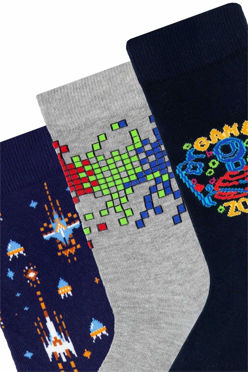 BROSS TETRIS THEMED TEENAGE + MENS SOCKS ( MODEL-10) ASORTY