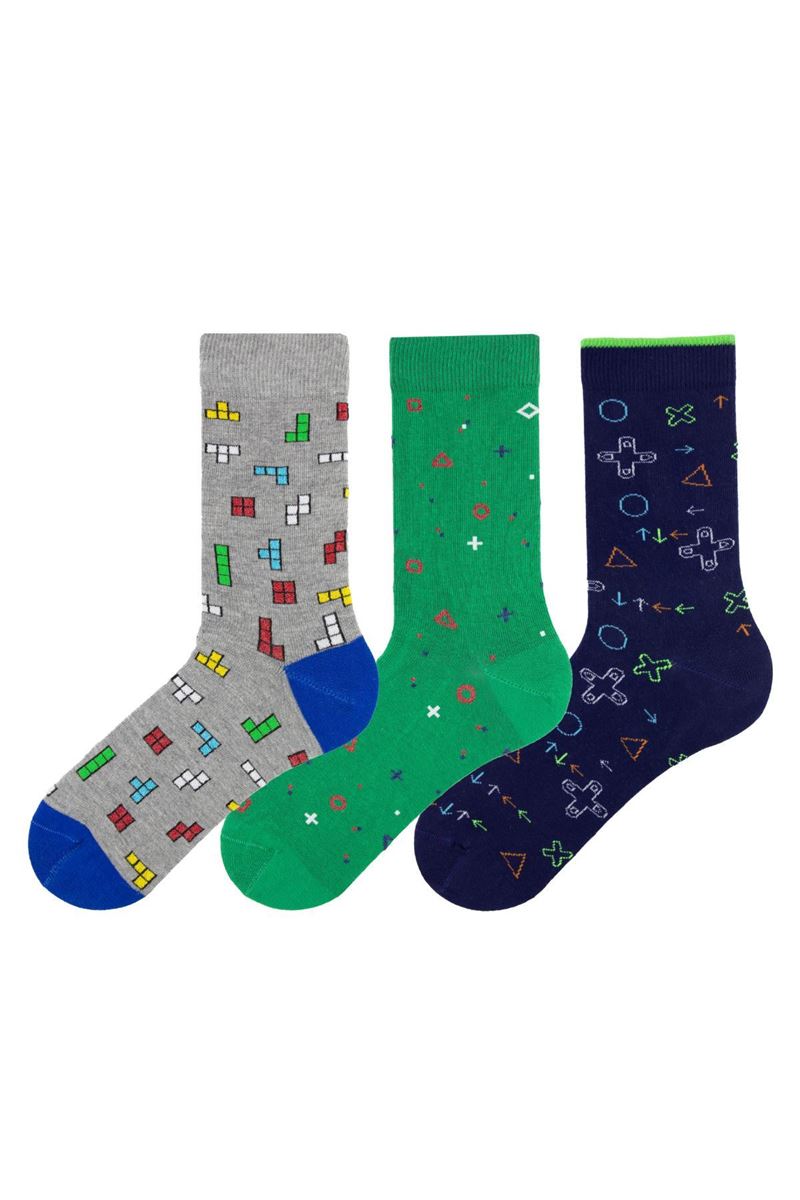 TETRIS THEMED TEENAGE + MENS SOCKS ( MODEL-1)