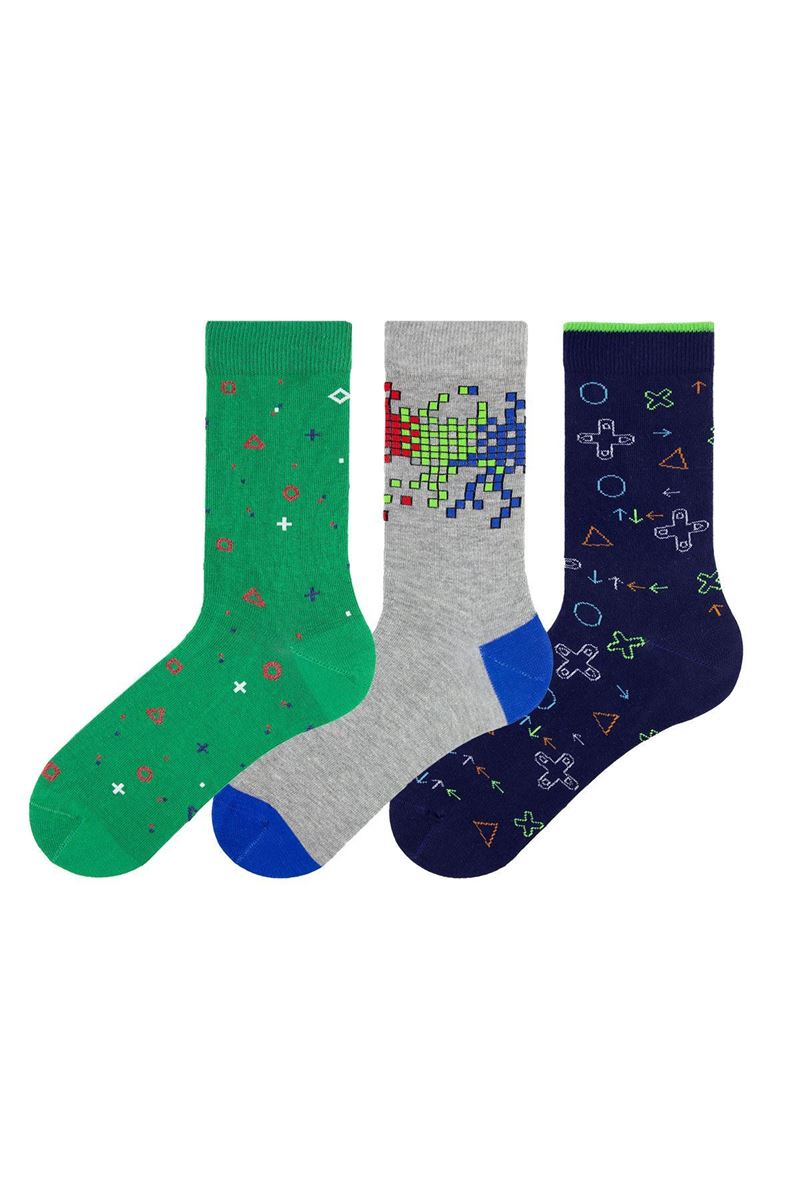 BROSS TETRIS THEMED TEENAGE + MENS SOCKS ( MODEL-2) ASORTY