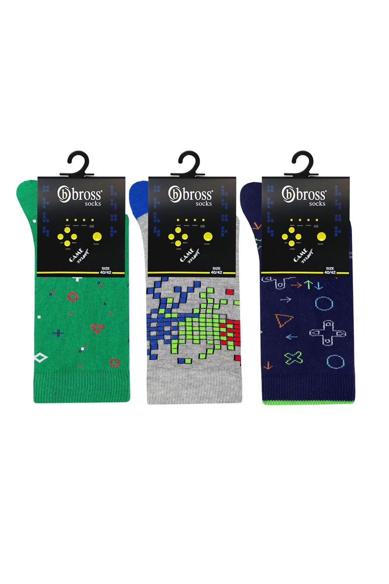 BROSS TETRIS THEMED TEENAGE + MENS SOCKS ( MODEL-2) ASORTY
