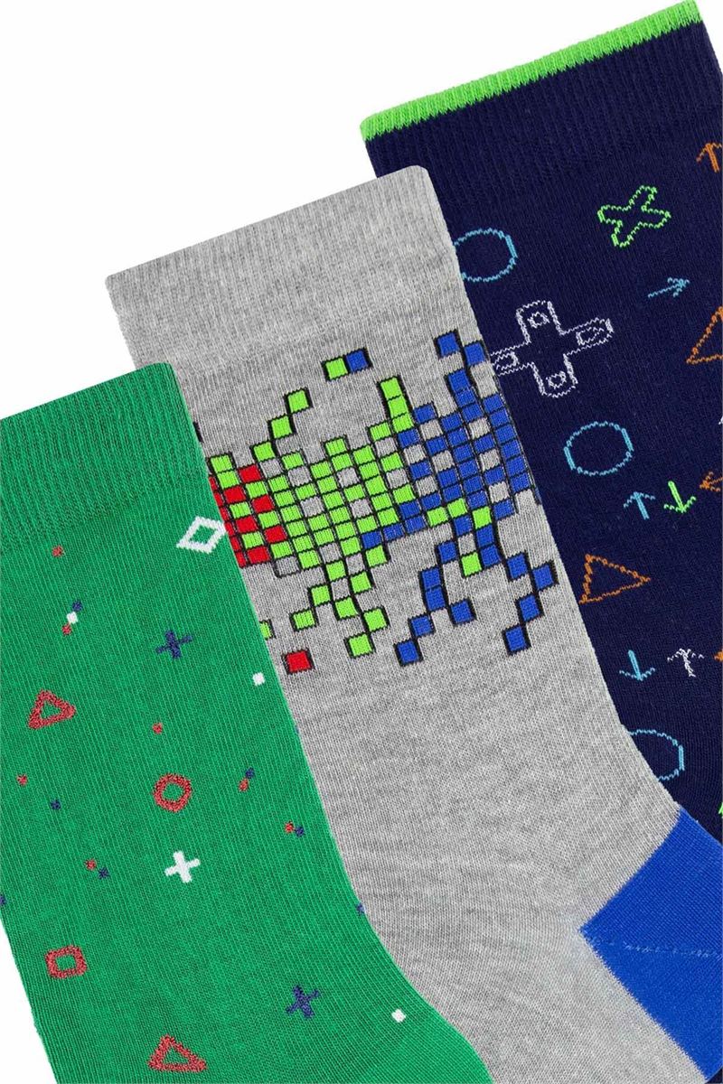BROSS TETRIS THEMED TEENAGE + MENS SOCKS ( MODEL-2) ASORTY