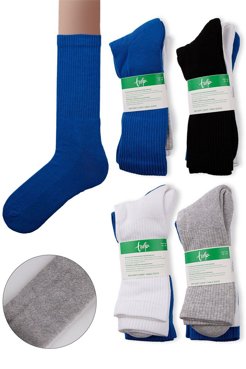TULIP MEN TERRY CREW SOCKS ASORTY
