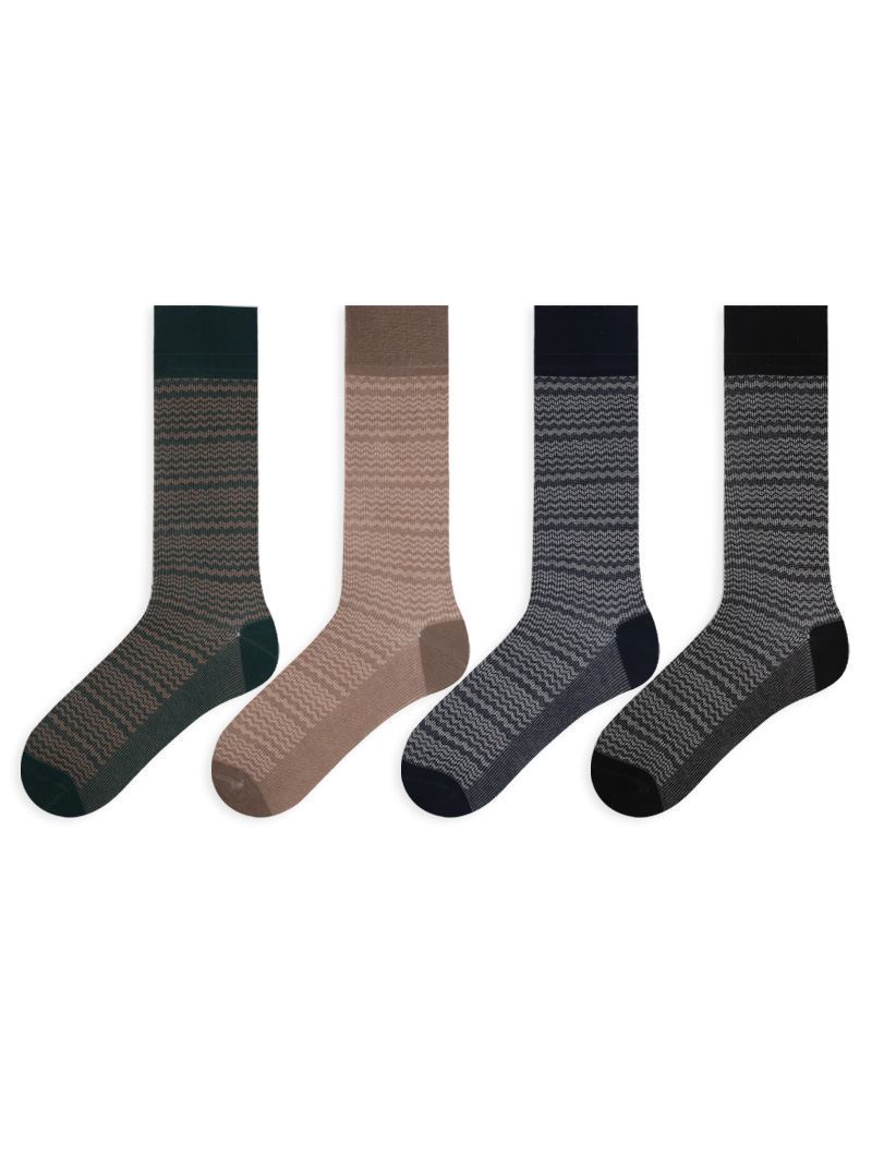 ZIGZAG PATTERNED JACQUARD MEN SOCKS