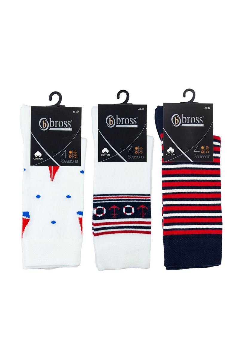 SAIL, CIRCLE, ANCHOR PATTERNED MEN SOCKS ASORTY