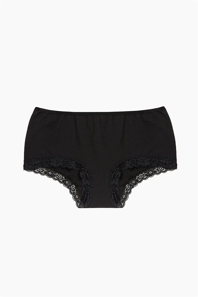 WOMEN LYCRA LACEY PANTIES BLACK