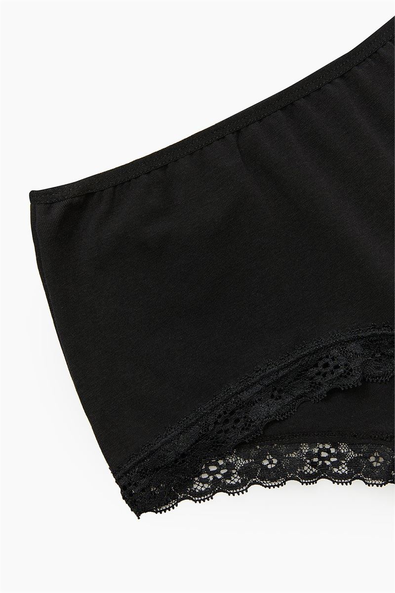 WOMEN LYCRA LACEY PANTIES BLACK