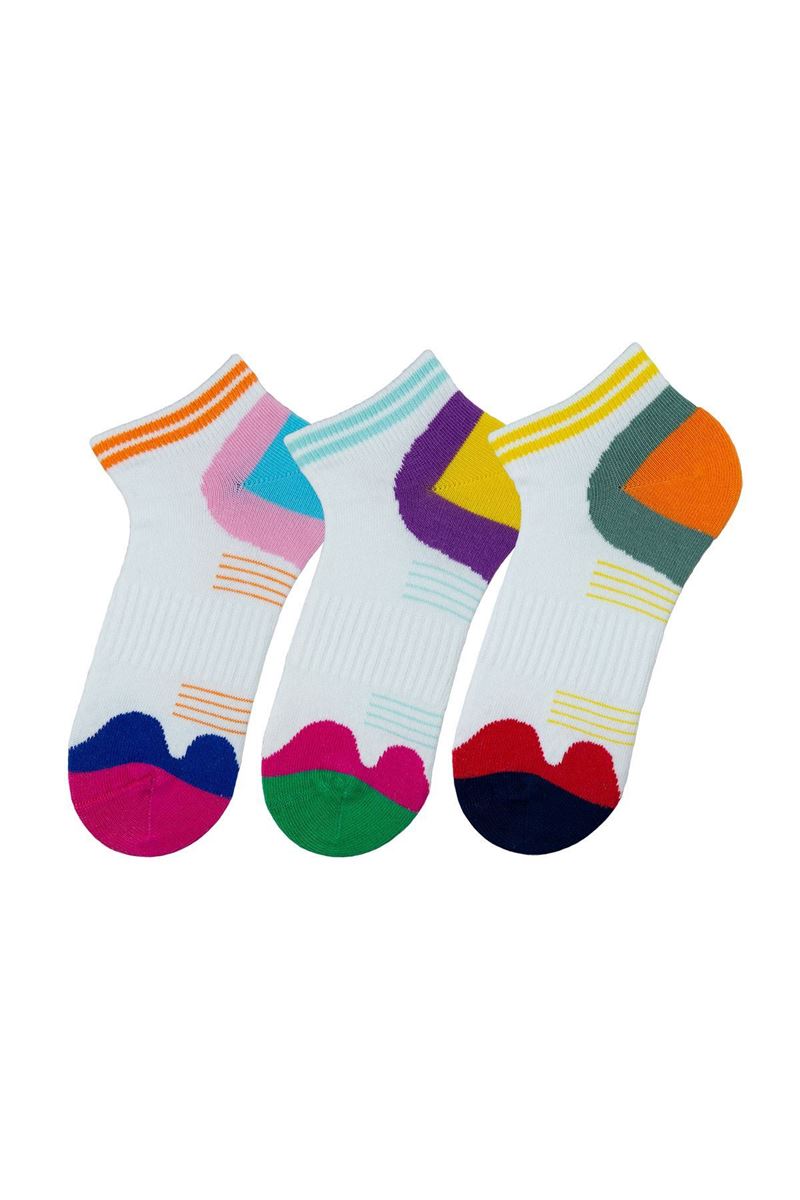 GIRL ANKLE SOCKS WAVE PATTERNED ASORTY