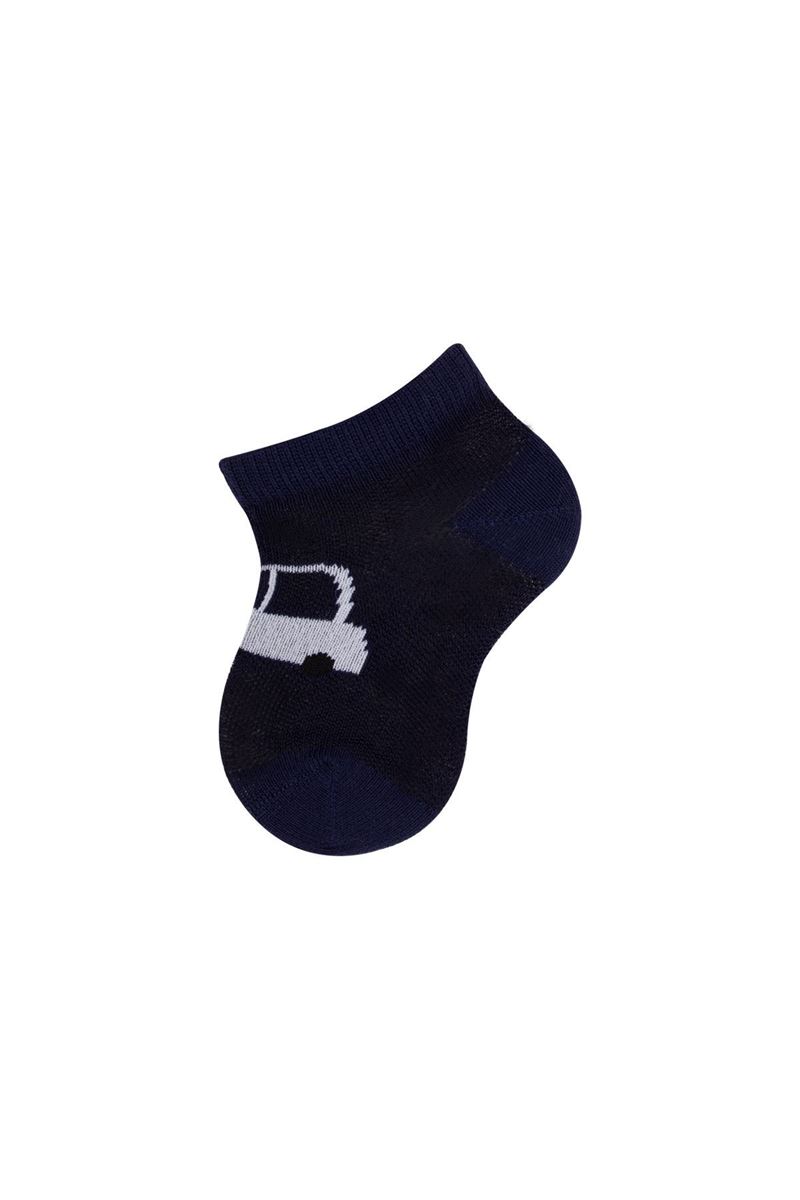 BROSS 3 PACK CAR PATTERNED BABY BOYS SHAFTLESS SOCKS ASORTY