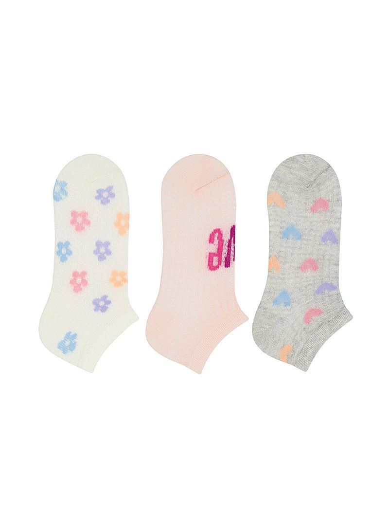 BROSS 3 LÜ PAKET KALP DESEN KIZ BEBEK PATİK ÇORABI ASORTİ