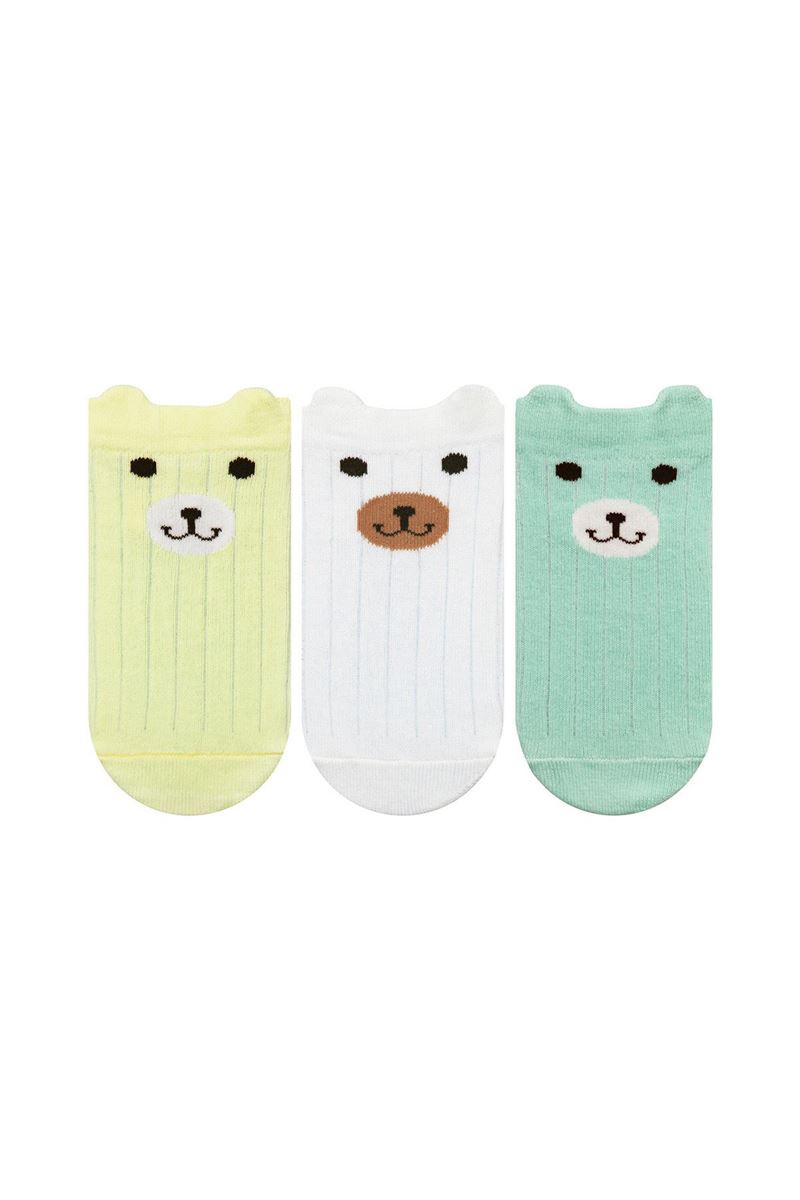 BROSS 3D BEAR PATTERNED BOYS BOOTIES SOCKS ASORTY