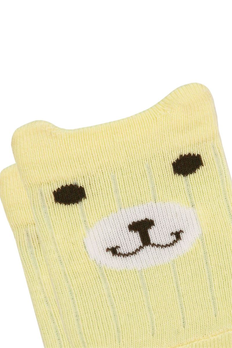 BROSS 3D BEAR PATTERNED BABY BOYS BOOTIES SOCKS ASORTY