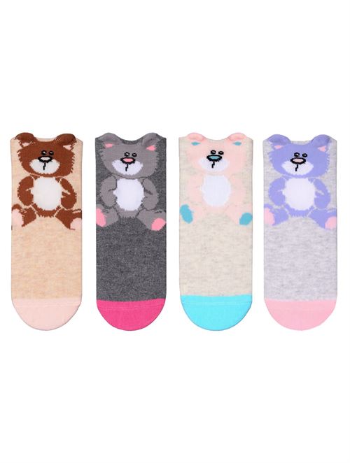 3D Bear Patterned Girls  Shaftless Socks 12