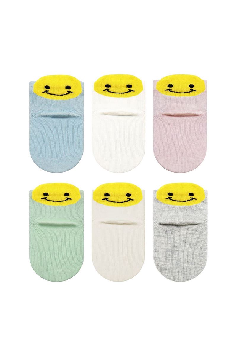 BROSS 3D EMOJI PATTERNED UNISEX BABY BOOTIES SOCKS ASORTY