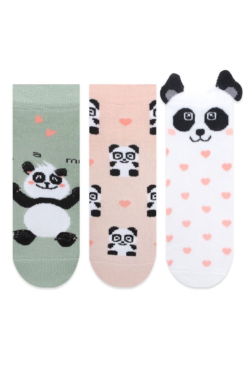 BROSS 3D HUG ME PANDA GIRLS BOOTIES SOCKS ASORTY