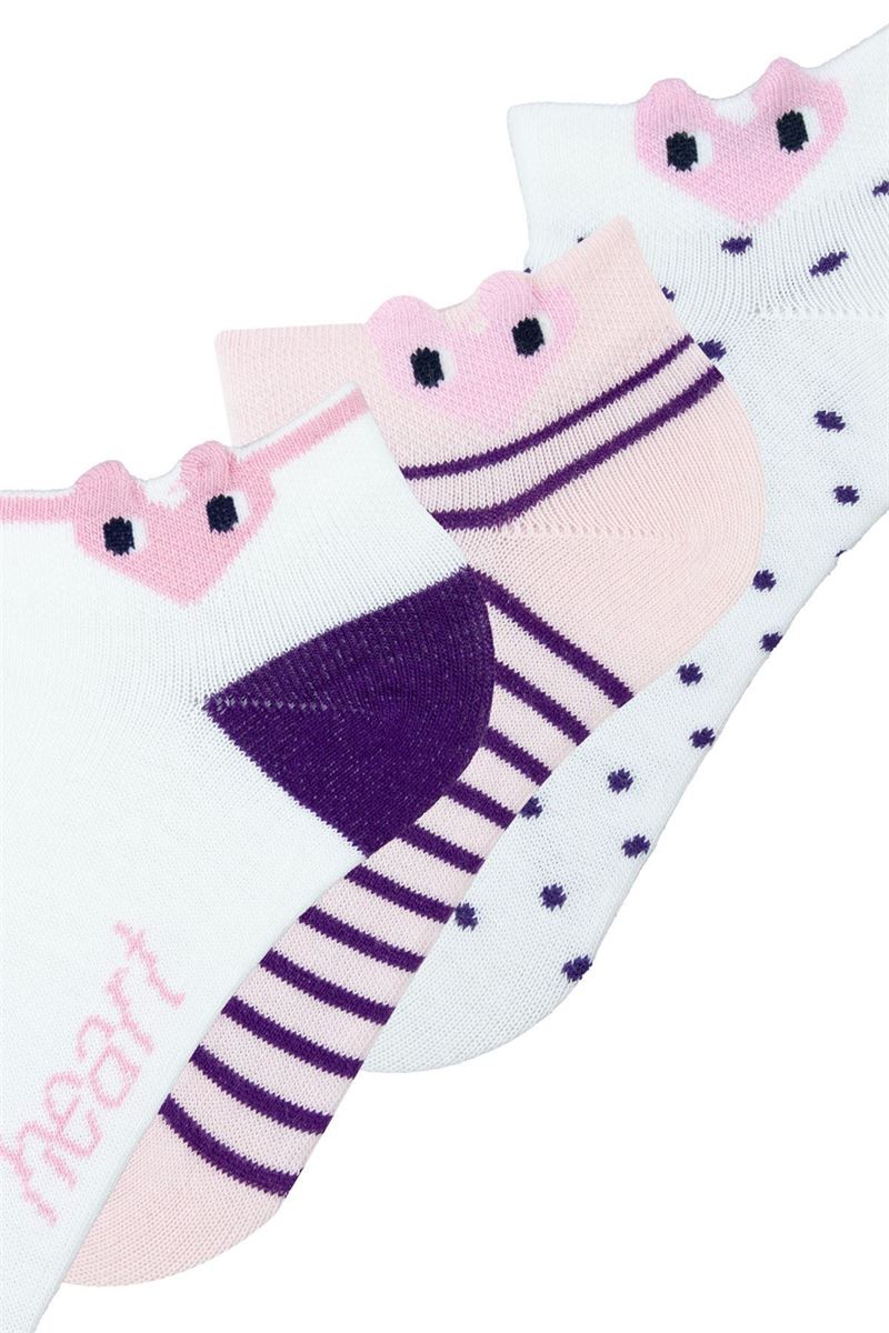 BROSS 3D HEART PATTERNED GIRLS  BOOTIES ASORTY