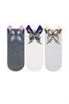 3D BUTTERFLY PATTERNED WOMENS SHAFTLESS SOCKS