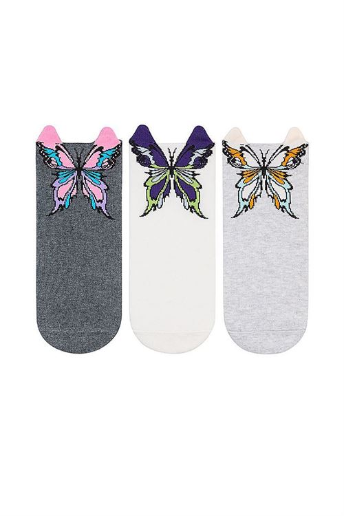 3D Butterfly Patterned Womens Shaftless Socks 12