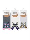 3D BUTTERFLY PATTERNED WOMENS SHAFTLESS SOCKS